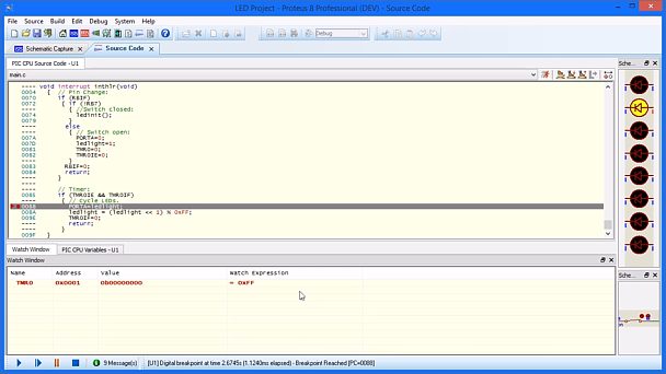 This video demonstrates the use of the <a href='/simulation/#diagnostics' target='_blank'>Watch Window during firmware debugging</a> whilst using VSM Studio for Proteus Embedded Simulation software.