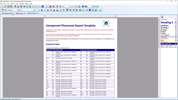 A short video demonstrating the the Component Placement Report available within Proteus. This gives sheet and grid positional information to quickly locate any device for review.