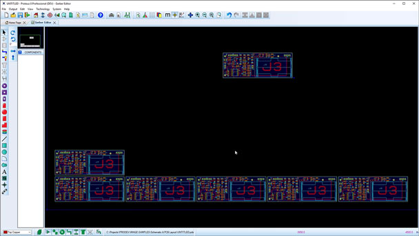 Proteus EDA Software has greater support for producing manufacturer ready panelled boards from Gerber X2 files including automatic board placement and spacing.