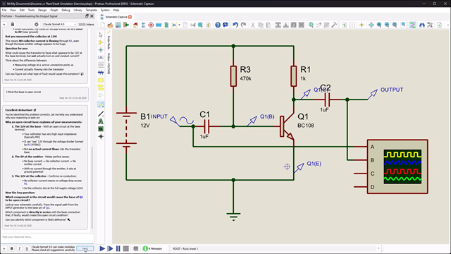 Pro Tutor can be used to help students learn the discipline of fault finding by guiding them to look deeper without providing answer to the problem.