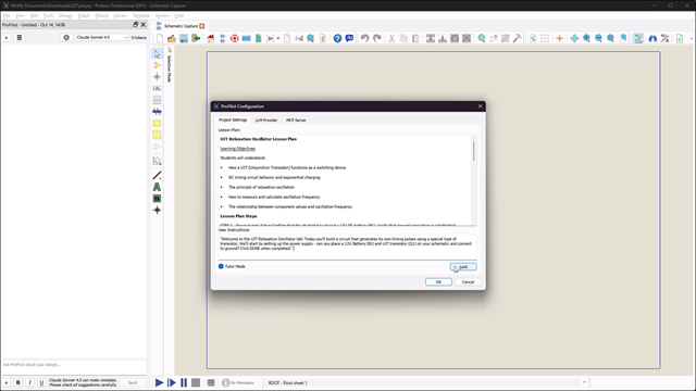 ProTutor can be used to create interactive lesson plans to aid in the teaching of electrical concepts and schematic designs.