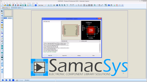 This video shows how to import schematic components, PCB footprints and 3D STEP models from Samacsys Library Loader directly in to Proteus EDA Software for use in your designs.