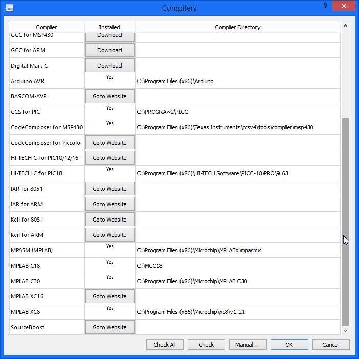 VSM Studio will automatically connect to the supported compilers that you have installed.