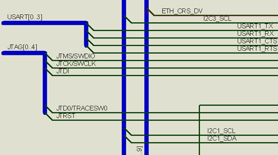 Schematic wiring tapping in to busses.